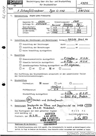 Buss – Sécheur sous vide à pales Buss – Sécheur sous vide à pales