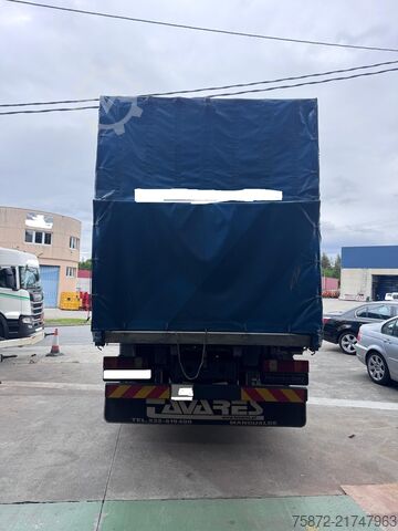 Flatbed truck with tarp Mercedes-Benz AXOR 1828 PK 10000 PALFINGER