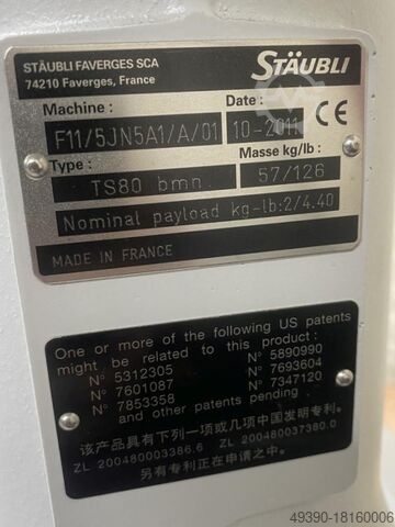 4 axis industrial robots, handling robots, Scara robots, handling robots, loading robots, STÄUBLI TS80 + CS8C bmn