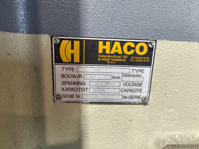 HACO hydraulic guillotine shear 3000 x 6 HACO HSLX 3006