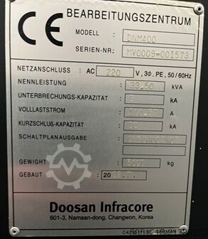 Vertical Machining Center DOOSAN DNM400