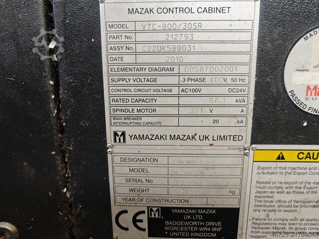 Vertical machining center MAZAK VTC Mazak VTC-800/30SR