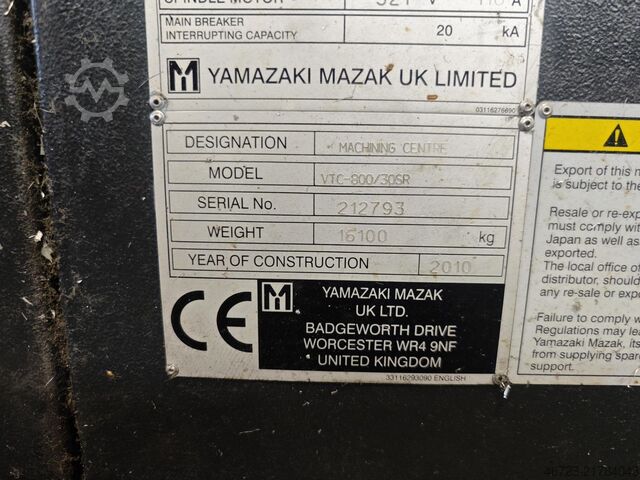 Vertical machining center MAZAK VTC Mazak VTC-800/30SR