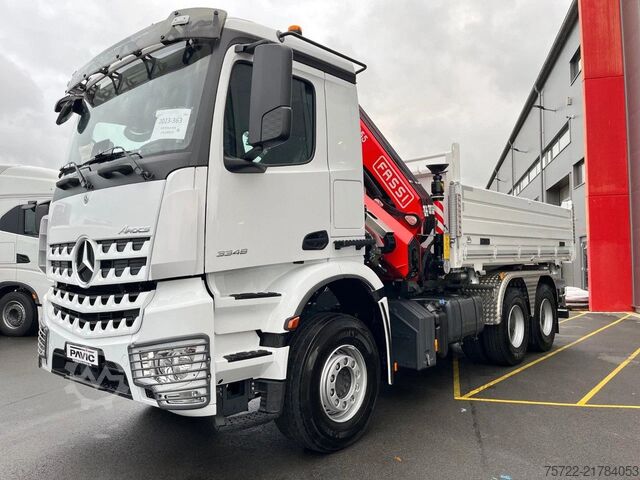 3-sided tipper Mercedes-Benz Arocs 3348 6x4 BB Dreiseitenkipper FASSI F195A