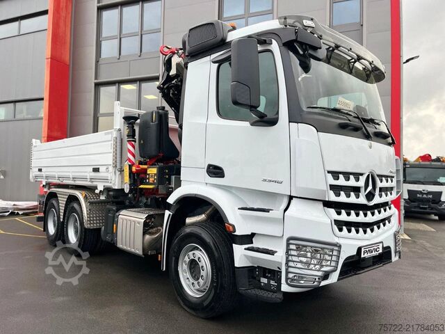 3-sided tipper Mercedes-Benz Arocs 3348 6x4 BB Dreiseitenkipper FASSI F195A