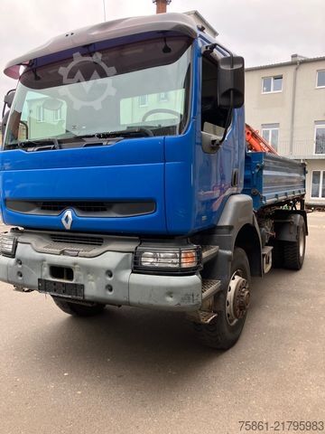 Tipper truck RENAULT Renault  260 4x4 Kipper Kran