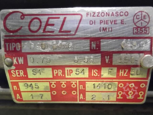 Electric motor 0.55/0.75 kW 945/1410 Rpm COEL HF90LB4/6