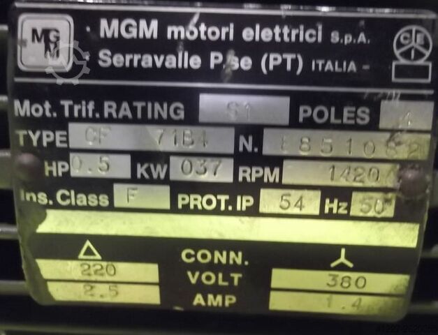 Electric motor 0.37 kW 1420 Rpm MGM CF 71B4