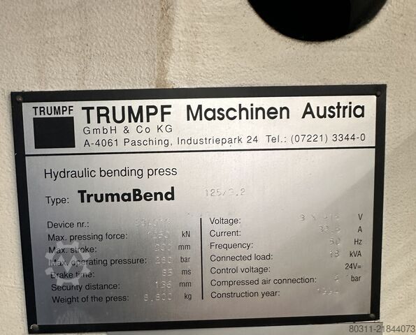 Abkantpresse TRUMPF Trumabend 125/3