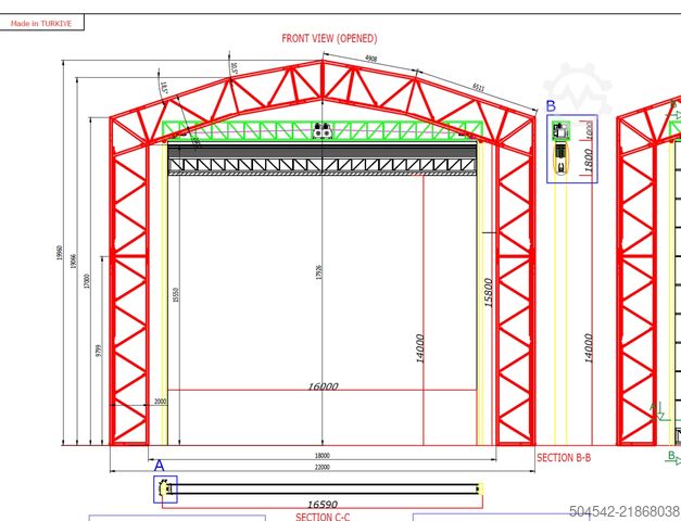 2 x insulated tent halls, 120 x 18 meters HallGruppen 120 meter x 18 meter insulated