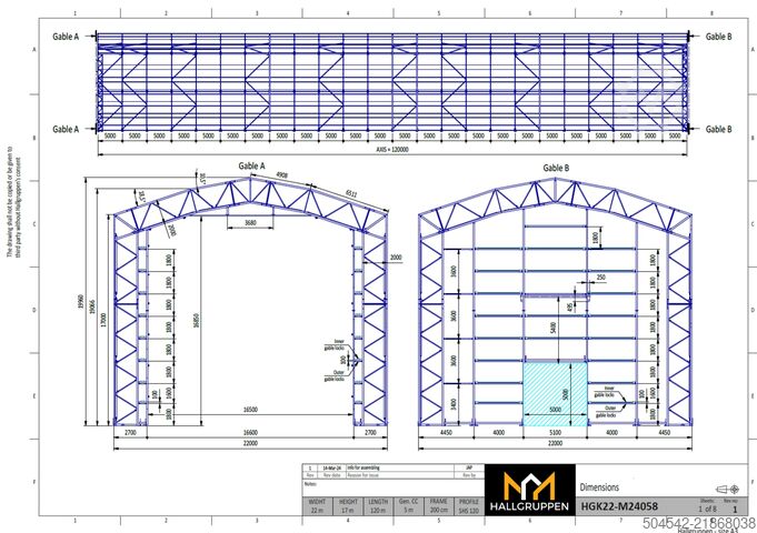 2 x insulated tent halls, 120 x 18 meters HallGruppen 120 meter x 18 meter insulated