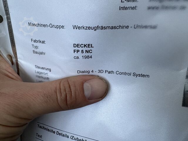 Universal milling machine DECKEL FP 5 NC