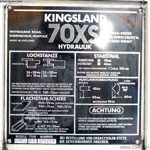 Profilstahlschere KINGSLAND 70 XS HYDRAULIK