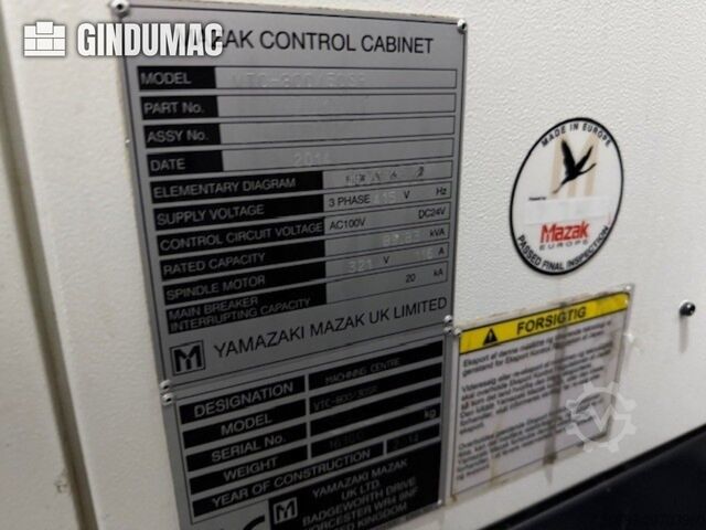 VERTIKALES BEARBEITUNGSZENTRUM Mazak VTC 800/30SR