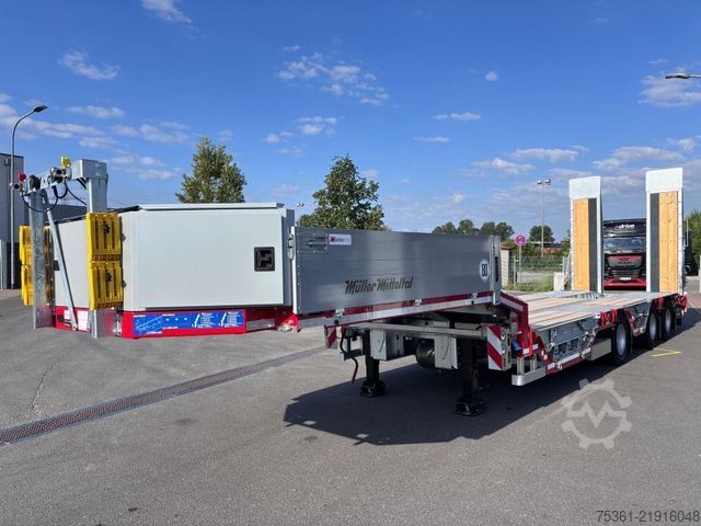 Low loader semitrailer MÜLLER-MITTELTAL Tieflader TS3-RM ML30,0 mit Radmulden Lenkachse