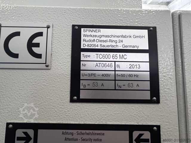 CNC lathe Spinner TC600-65MC