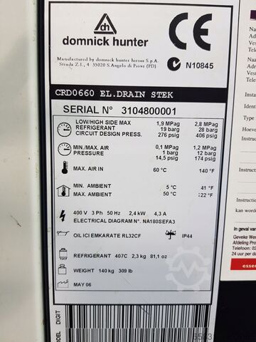 REFRIGERATION DRYER PARKER DOMNICK HUNTER  CRD 0660