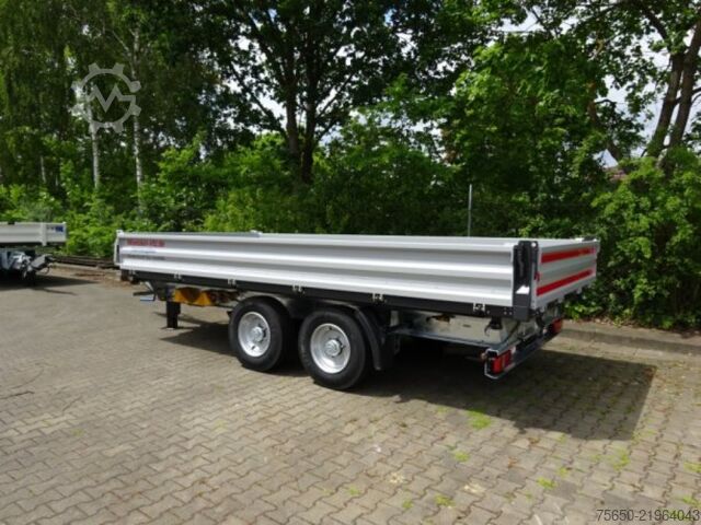 Tipper trailer Möslein TTD11 weiß  neuer Tandem 3- Seitenkipper Tieflader-- Neufahrzeug --