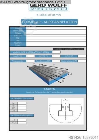 Aufspannplatte GERD WOLFF 1500 x 1500 x 600 mm