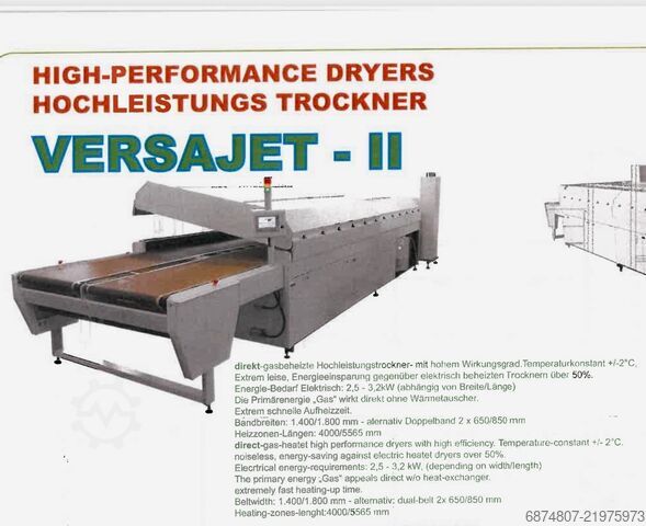 Dual Belt Gas Textile Tunnel Dryer Hebbecker VJ-II-2-9090-4180 Textile Tunnel Drying