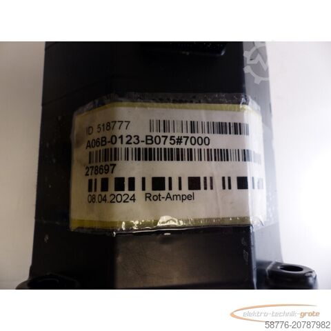 Control unit Fanuc A06B-0123-B075 # 7000 SN: 278697 AC Servo Motor
