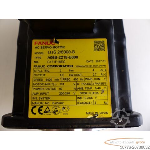 Control unit Fanuc A06B-2218-B000 AC Servo Motor SC171F18EC + A860-2050-T321 Pulsecoder