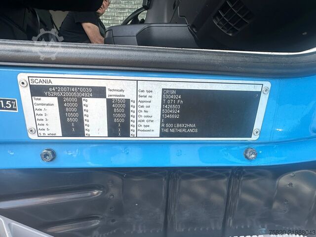 Hook arm system Scania R500 V8 6X2 MET HIAB MULTILIFT XR21S61 HAAKARMS...