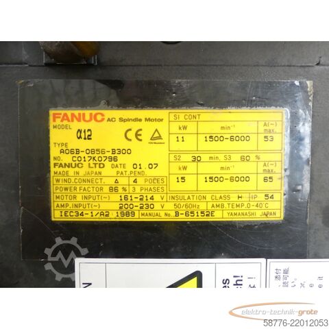 Control unit Fanuc A06B-0856-B300 Spindelmotor B-65152E SN: C017K0796