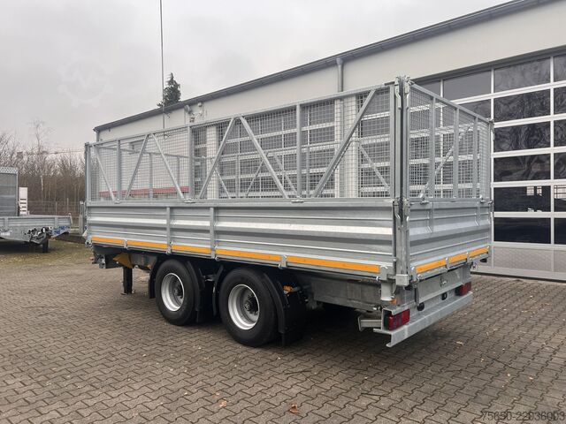 Tipper trailer Möslein TTD 19 AB  19 t Tandemkipper Tieflader, BreitbereifungGitteraufsatz