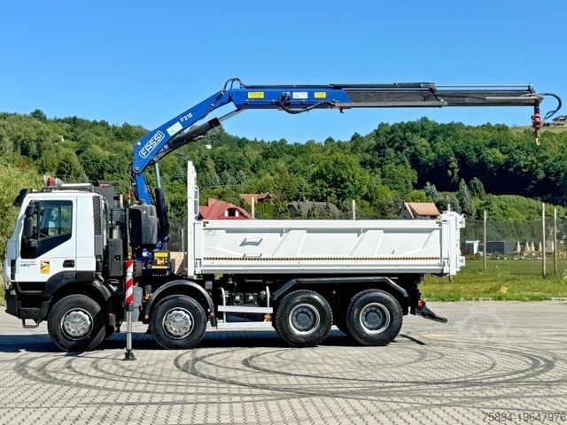 Tipper truck IVECO TRAKKER 450 * FASSI F215A.0.22 + FUNK / 8x4 *TOP