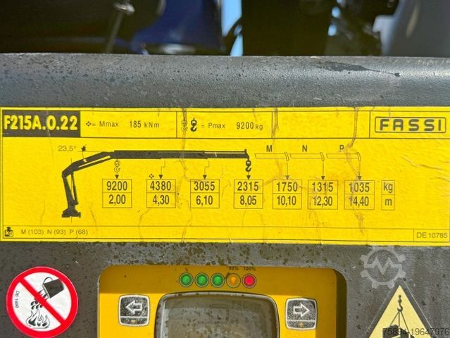 Tipper truck IVECO TRAKKER 450 * FASSI F215A.0.22 + FUNK / 8x4 *TOP