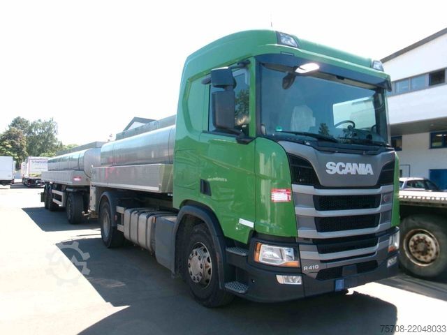 Tanker truck SCANIA R 410 Gliederzug mit HLW Lebensmittel-Tank