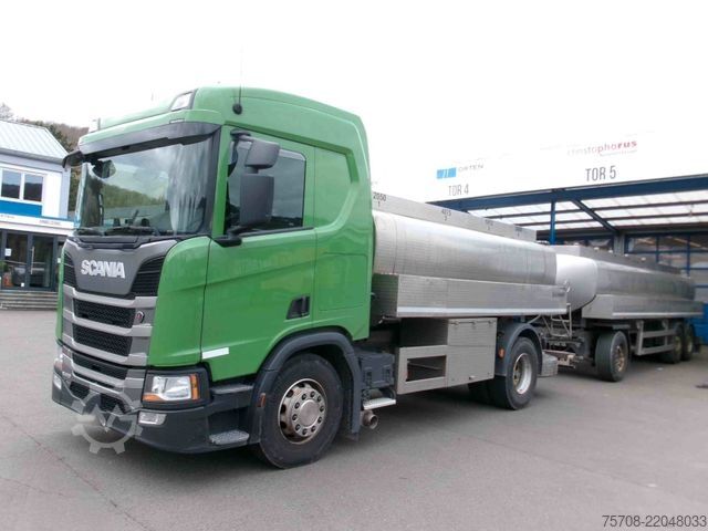 Tanker truck SCANIA R 410 Gliederzug mit HLW Lebensmittel-Tank