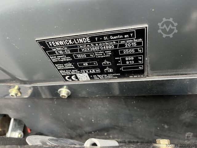 Electric 3-wheel forklift Linde E16-02