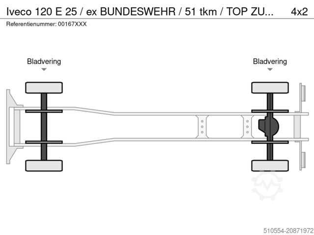Schiebeplane Iveco 120 E 25 / ex BUNDESWEHR / 51 tkm / TOP ZUSTAND