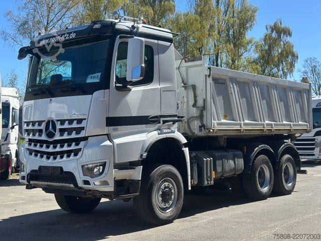Three-sided tipper truck MERCEDES-BENZ 3345 6x6 Meiller DSK 1,20m Bordwände AHK Hydr.
