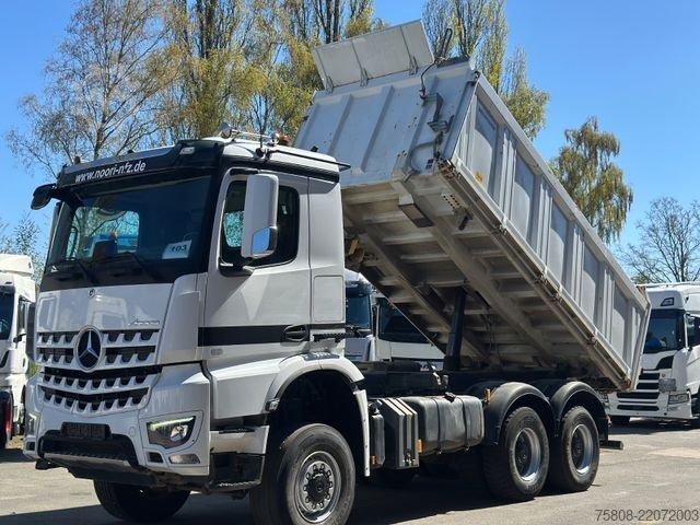 Three-sided tipper truck MERCEDES-BENZ 3345 6x6 Meiller DSK 1,20m Bordwände AHK Hydr.