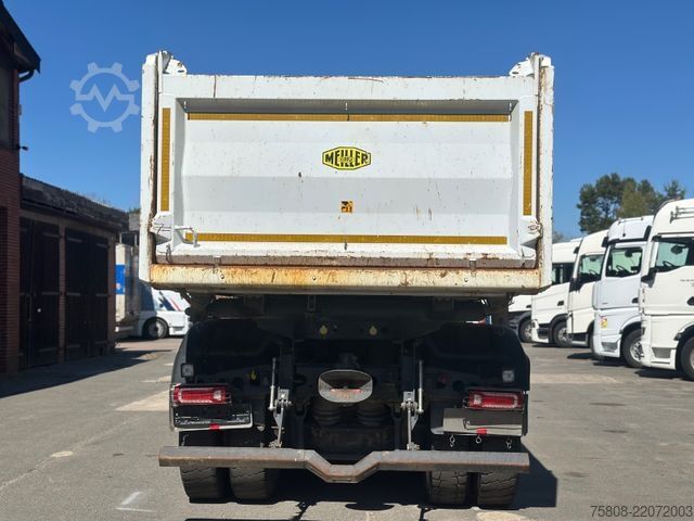 Three-sided tipper truck MERCEDES-BENZ 3345 6x6 Meiller DSK 1,20m Bordwände AHK Hydr.
