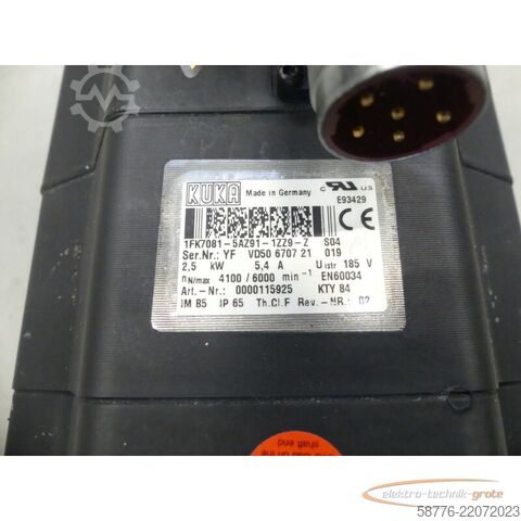 Control unit KUKA 1FK7081-5AZ91-1ZZ9-Z S04 Servomotor SN: YFVD50670721019
