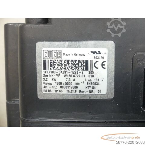 Control unit KUKA 1FK7100-5AZ91-1ZZ9-Z Servomotor SN: YFW150672701018