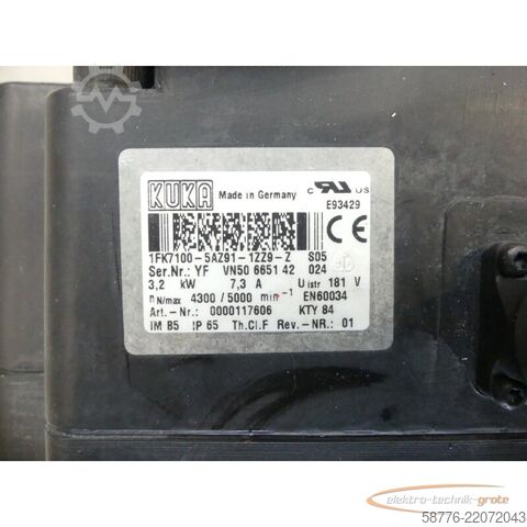 Control unit KUKA 1FK7100-5AZ91-1ZZ9-Z Servomotor SN: YFWV50665142024