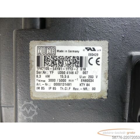 Control unit KUKA 1FK7105-5AY81-1YY3-Z S18 Servomotor SN: YFU350414647007