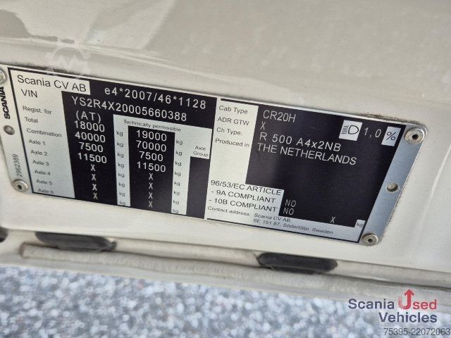 Standard tractor unit Scania R 500 A4x2NB Full AIR / PTO / ALU !!