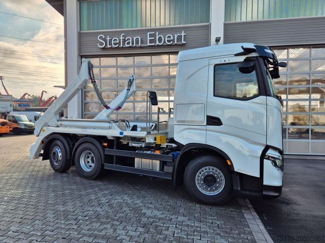Skip truck IVECO AS280X58Y/ PS ON Meiller AK 16. T Funk AHK Cam