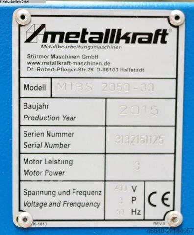 Tafelschere - mechanisch METALLKRAFT / DURMA MTBS 2050-30