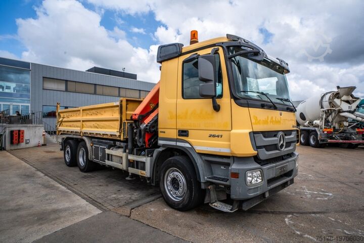 Tipper with crane MERCEDES ACTROS 2641-MP3-6x2-4+ PK 18 T/m/3XHydr.