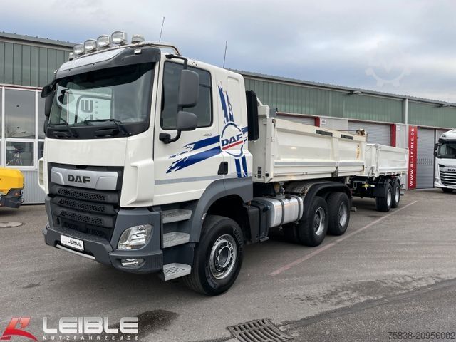 Three-sided tipper truck DAF CF 480 6x4*Meiller Kipper*Bordmatik*nur 143 tkm*
