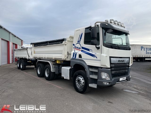 Three-sided tipper truck DAF CF 480 6x4*Meiller Kipper*Bordmatik*nur 143 tkm*