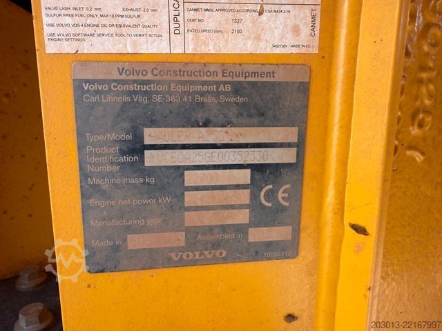 Other VOLVO A25G Dumper 9.564 h Baujahr 2021