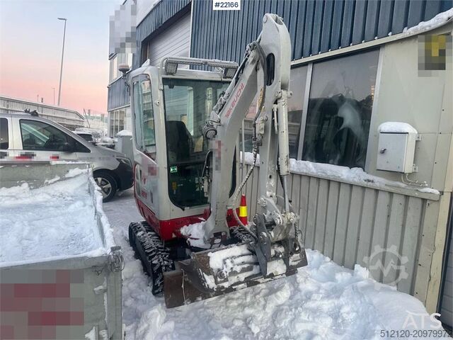 Crawler excavator Takeuchi TB216 mini digger w/ 3 buckets. See hours! WATCH V